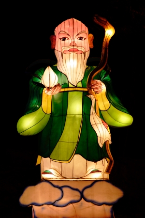 Colorful Chinese god Shou lanternの写真素材