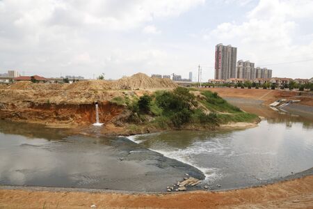 Buildings by the riverのeditorial素材