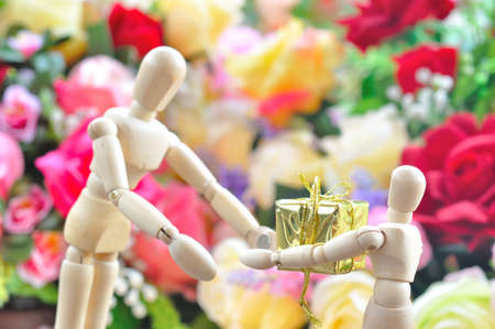 wooden human modelの写真素材