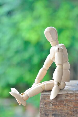 wooden human modelの写真素材