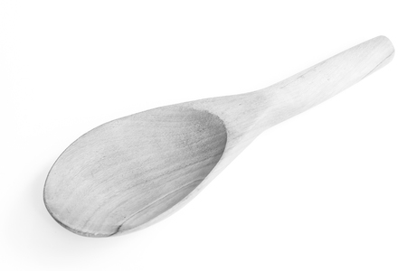 wooden spoon with black and white colorの写真素材