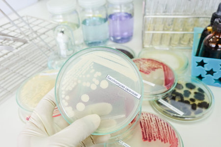 bacteria colony in petridish