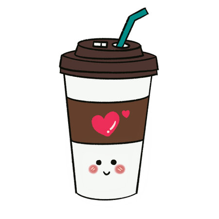 Coffee cup kawaii cartoon icon vector illustration graphic designの写真素材