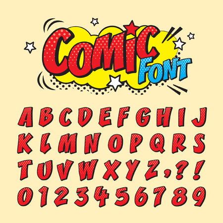 Comic retro font style.のイラスト素材