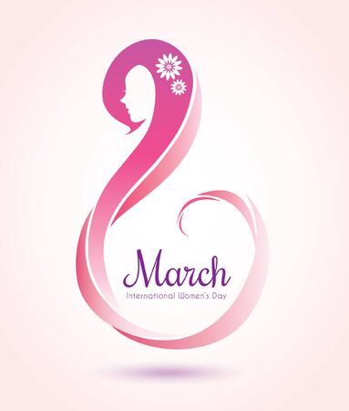 8 march, International women's day. Symbol or icon of womens day. Vector illustration.のイラスト素材