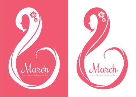 8 march, International women's day. Symbol or icon of womens day. Vector illustration.のイラスト素材