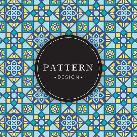 Islamic or Arabic geometric seamless pattern design. Vector geometrical background for graphic print, cover, packaging, wrapping paper, fabric, wallpaper, etc. Abstract ceramic texture.のイラスト素材