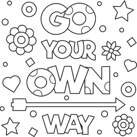 You Only Live Once Coloring Page for Kids. Vector Illustrationのイラスト素材