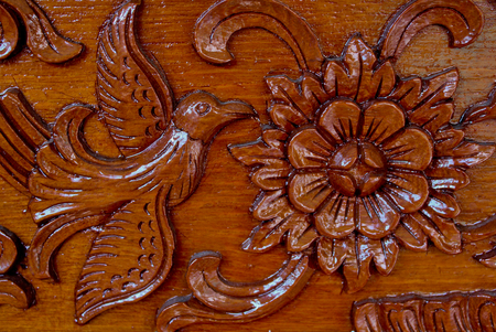 Easy Wood Sculpture Design for Doorの写真素材