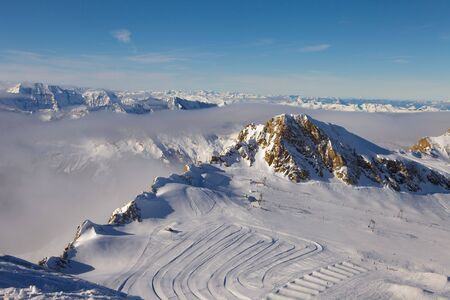 Austrian Alps. A perfect place for skiing, the glacier Kaprunの写真素材