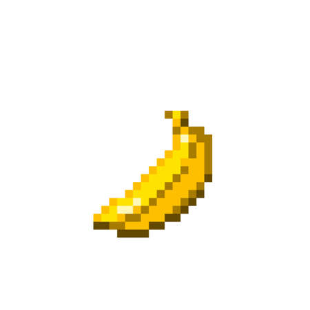 Banana pattern. Pixel banana image. Vector illustration of a cross stitch pattern.のイラスト素材