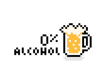 Pixel beer logo image. vector illustration.のイラスト素材