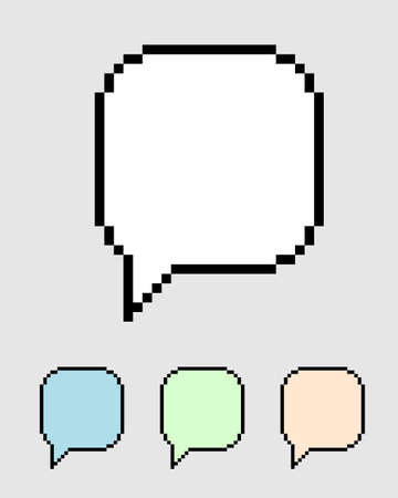 Pixel empty bubble text. Vector Illustration of pixel art.のイラスト素材