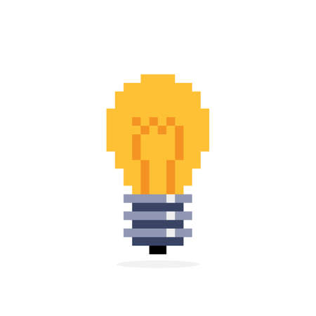 Pixel bulb image. Vector illustration of cross stitch pattern.のイラスト素材