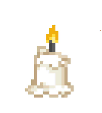Pixel candle image. Vector illustration of cross stitch pattern.のイラスト素材