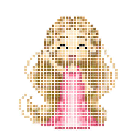 Princess pixel tile pattern. Vector illustration of cross stitch pattern.のイラスト素材
