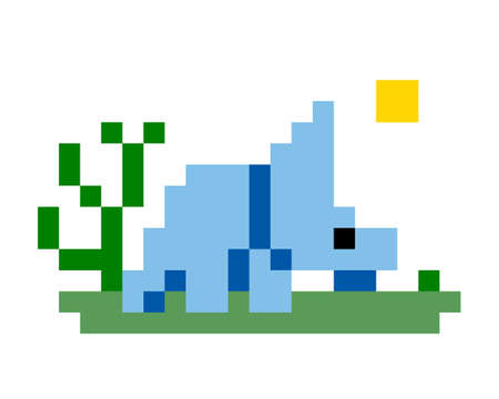 Pixel dinosaur image. Vector illustration.のイラスト素材
