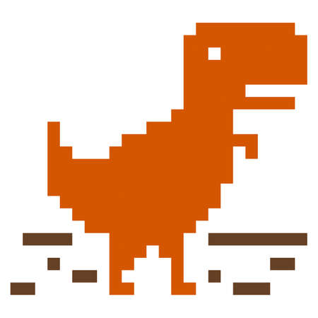 Dinosaur pattern. Pixel t-rex image. Vector Illustration of pixel art.のイラスト素材