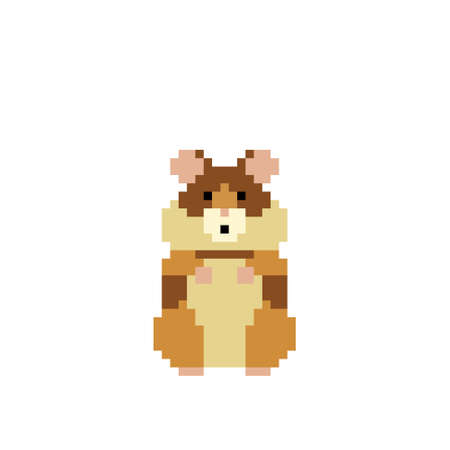 Hamster pixels. Vector illustration of a cross stitch and game icon.のイラスト素材