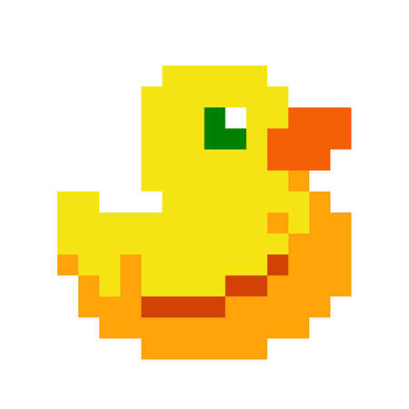 Pixel duck image. Vector Illustration of pixel art.のイラスト素材