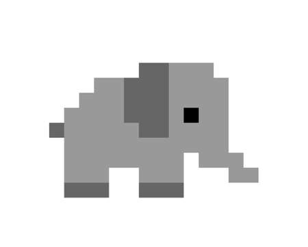 Baby elephant pixels. Vector illustration.のイラスト素材