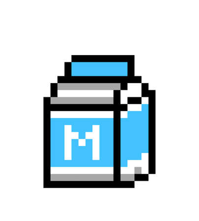 Image of pixel milk box. Vector illustration of a cross stitch.のイラスト素材