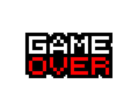 Game over pixel. Vector illustration of cross stitch and t-shirt pattern.のイラスト素材