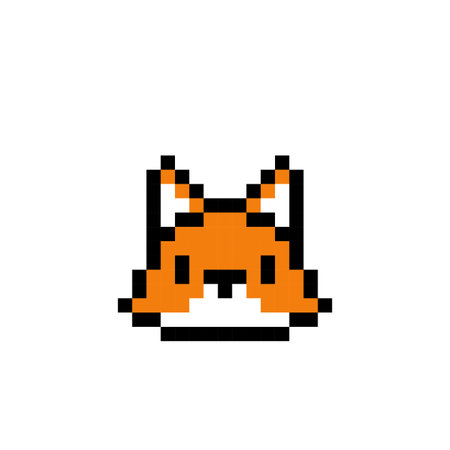 fox pixel image. vector illustration.