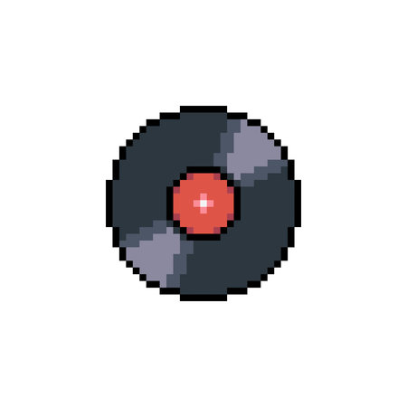 Pixel gramophone for 8 bit games. cross stitch pattern vector illustration.