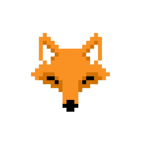 fox pixel image. Vector illustration of cross stitch and t-shirt pattern.のイラスト素材