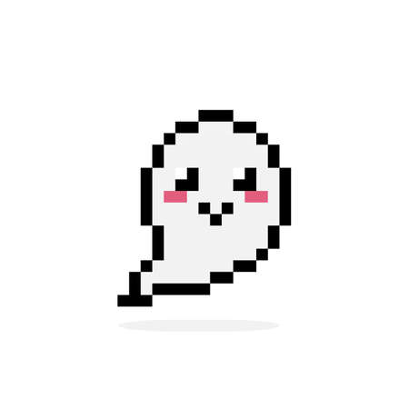 Ghost pixel image. Pixel art vector illustration.のイラスト素材