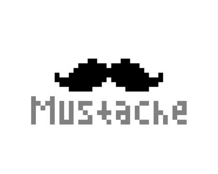 Pixel mustache image. Vector Illustration.のイラスト素材
