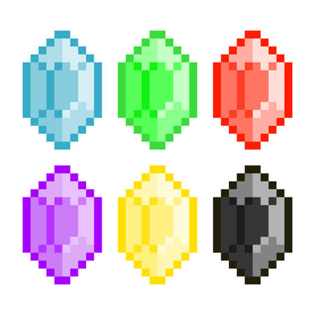 Pixel ruby gemstone image. Vector Illustration of pixel art.
