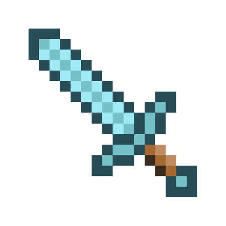 Pixel of a sword image. Vector Illustration of pixel artのイラスト素材