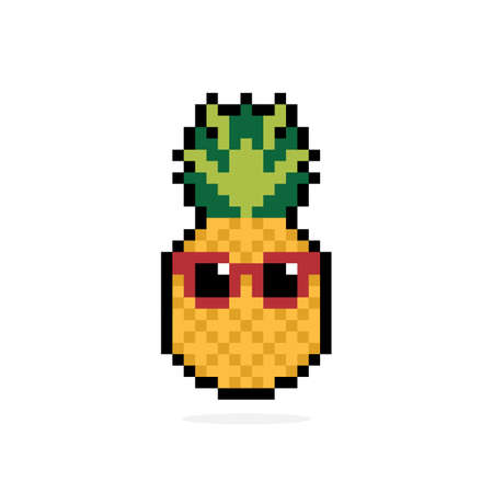 Pineapple pixel image. vector illustrationのイラスト素材