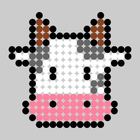 Cow pattern. Dots pixel cow image. Vector Illustration of pixel art.のイラスト素材
