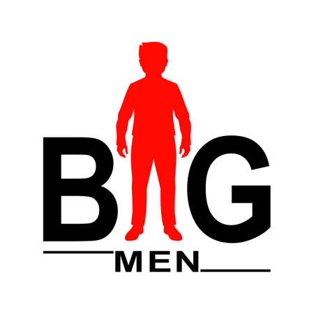 Big men text isolated on white background. Vector illustrationのイラスト素材