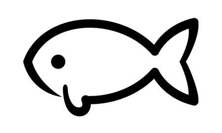 fish icon vector. fish icon glyph style design on white backgroundのイラスト素材