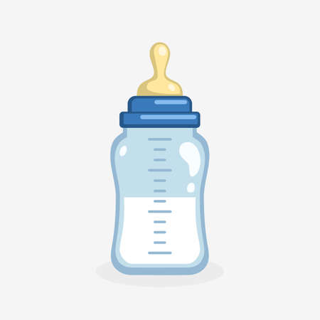baby bottle and pacifier icon. logo vector icon illustration.のイラスト素材