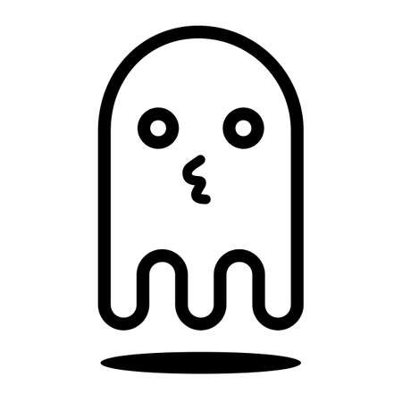 Ghost icon. Doodle ghost Vector Illustration.のイラスト素材