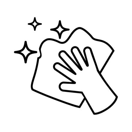 Ceaning up icon with hands, sign cleaning service. vector illustration.のイラスト素材