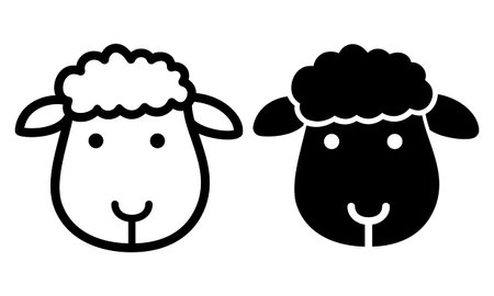 Line icon sheep. Vector Illustration on white backgroundのイラスト素材