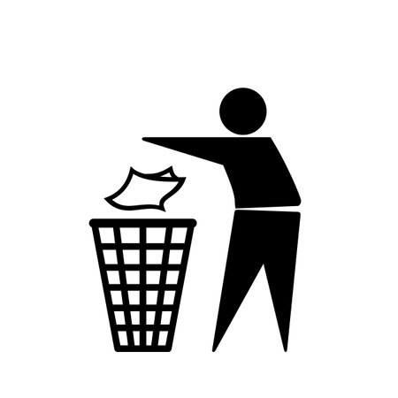 trash icon. Vector illustration of dispose of trashのイラスト素材