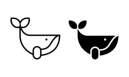 a whale icon on a white background. Vector illustrationのイラスト素材