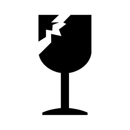 fragile icon symbol Illustration design. Broken glass. vector illustration.のイラスト素材
