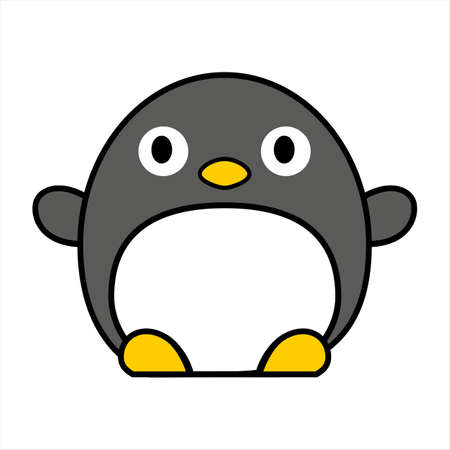 penguin. Cute Cartoon Animals Isolated white background. Vector face of a penguinのイラスト素材