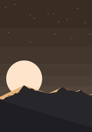 Mobile wallpaper in modern minimalist abstract. Nature flat design landscape background. vector illustrationのイラスト素材