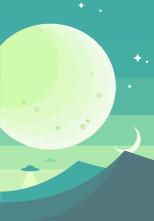 Mobile wallpaper in modern minimalist abstract. Nature flat design landscape background. vector illustrationのイラスト素材