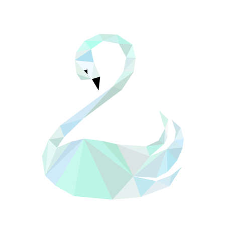 Image of swan polygonal art. vector illustrationのイラスト素材