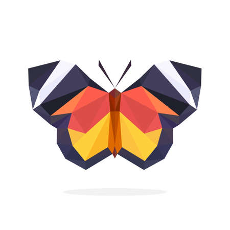 Polygon butterfly art image. vector illustrationのイラスト素材